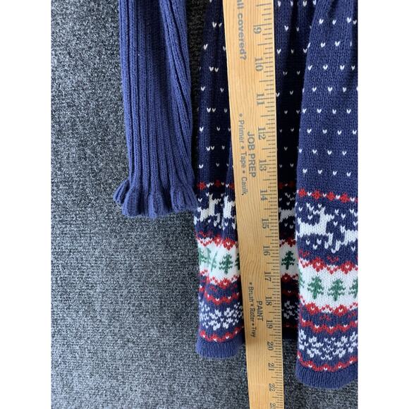 Tahari Baby Girl Knit Dress Long Sleeve Christmas Reindeer Design Blue Size 24 - Picture 12 of 12